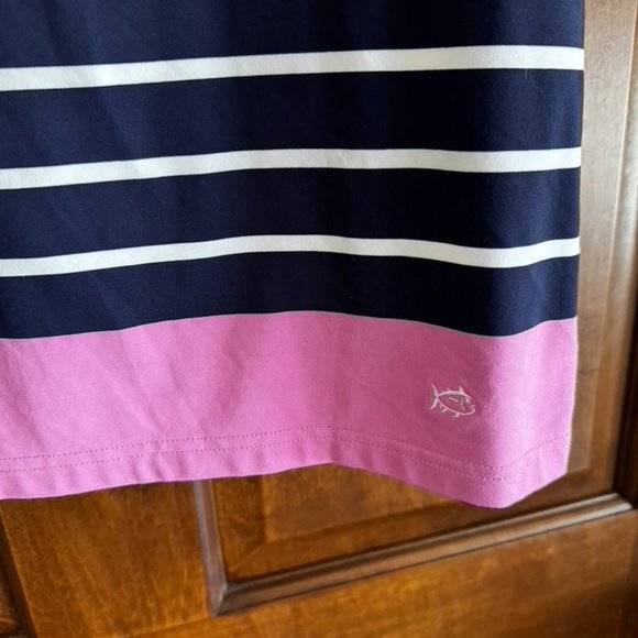 Southern Tide Navy Stripe Long Sleeve Dress/ Pink stripe- size Small - Picture 2 of 5